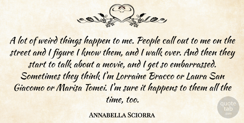 Annabella Sciorra Quote About Thinking, People, Sometimes: A Lot Of Weird Things...