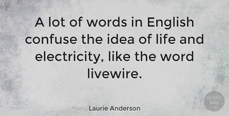 Laurie Anderson Quote About Ideas, Electricity: A Lot Of Words In...
