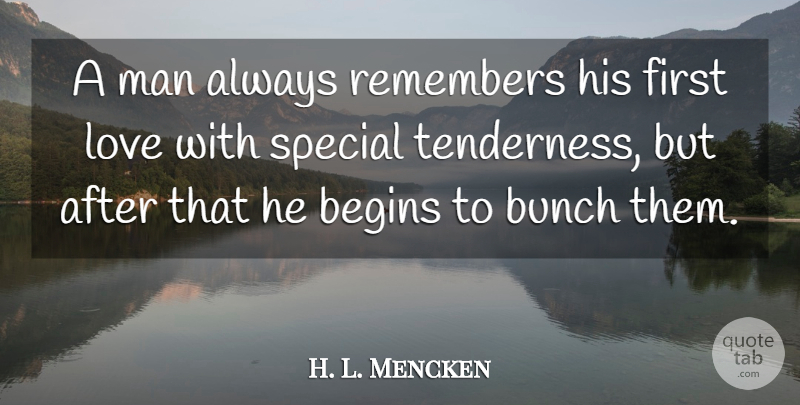 H. L. Mencken Quote About Love, Men, Special: A Man Always Remembers His...