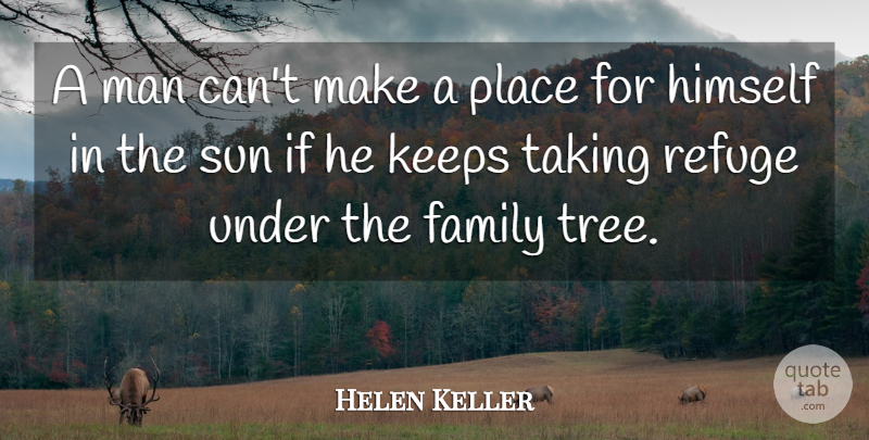 Helen Keller Quote About Family, Meaningful, Men: A Man Cant Make A...