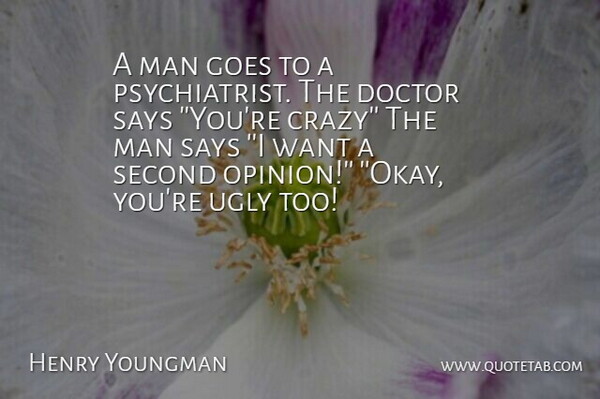 Henry Youngman Quote About Doctor, Goes, Man, Says, Second: A Man Goes To A...