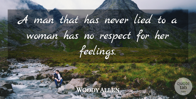 Woody Allen Quote About Men, Feelings, No Respect: A Man That Has Never...