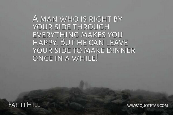 Faith Hill Quote About Funny, Husband, Men: A Man Who Is Right...