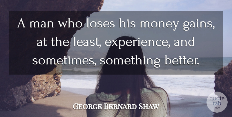 George Bernard Shaw Quote About Men, Gains, Sometimes: A Man Who Loses His...