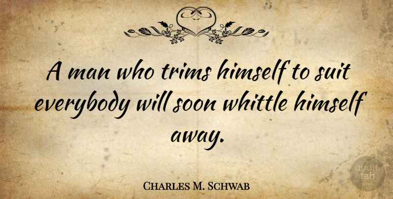 Charles M. Schwab Quote About Inspirational, Reality, Men: A Man Who Trims Himself...