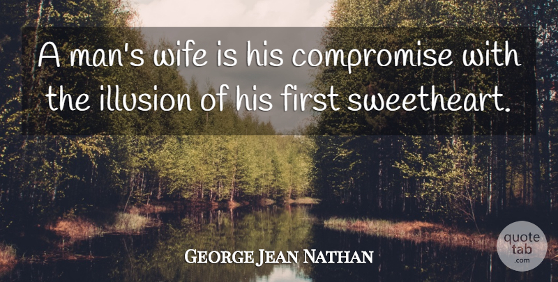 George Jean Nathan Quote About Women, Wife, Firsts: A Mans Wife Is His...