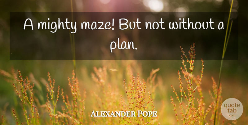 Alexander Pope Quote About Assessment, Mazes, Plans: A Mighty Maze But Not...