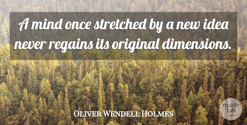 Oliver Wendell Holmes Quote About Ideas, Mind, Original, Stretched: A Mind Once Stretched By...