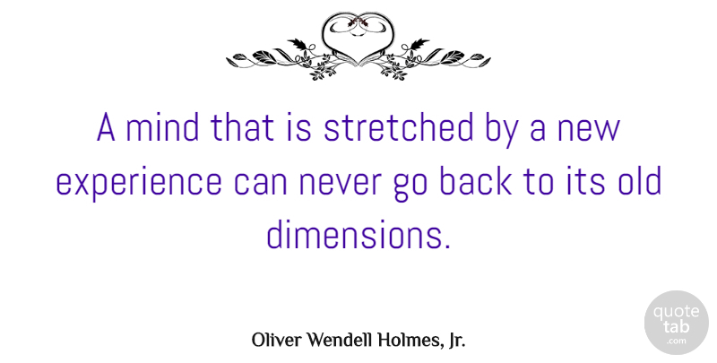 Oliver Wendell Holmes, Jr. Quote About Inspirational, Wise, Travel: A Mind That Is Stretched...