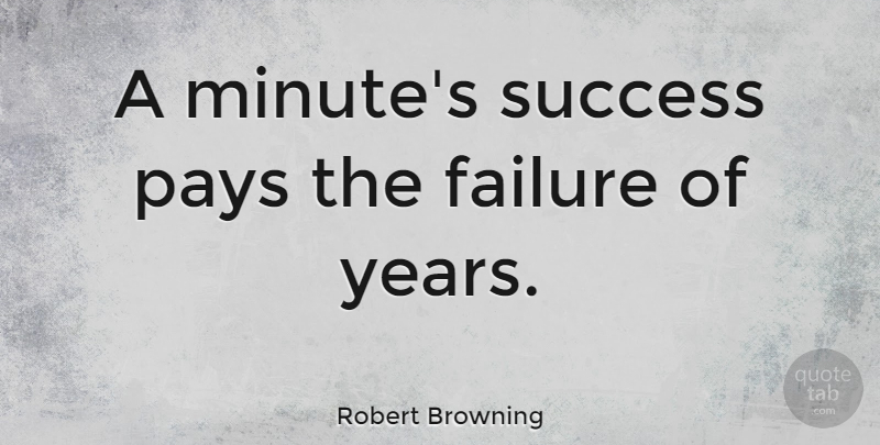 Robert Browning Quote About Inspirational, Success, Softball: A Minutes Success Pays The...