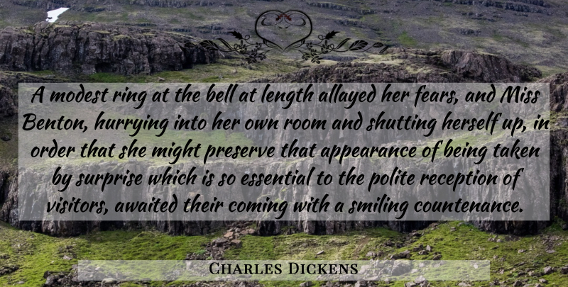 Charles Dickens Quote About Funny, Taken, Humorous: A Modest Ring At The...