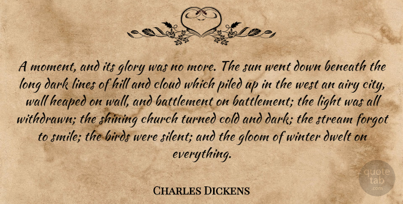 Charles Dickens Quote About Nature, Wall, Dark: A Moment And Its Glory...