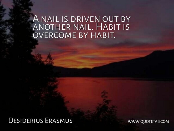 Desiderius Erasmus Quote About Wisdom, Overcoming, Nails: A Nail Is Driven Out...