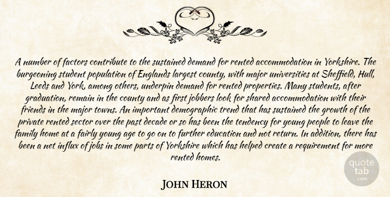 John Heron Quote About Age, Among, College, Contribute, County: A Number Of Factors Contribute...
