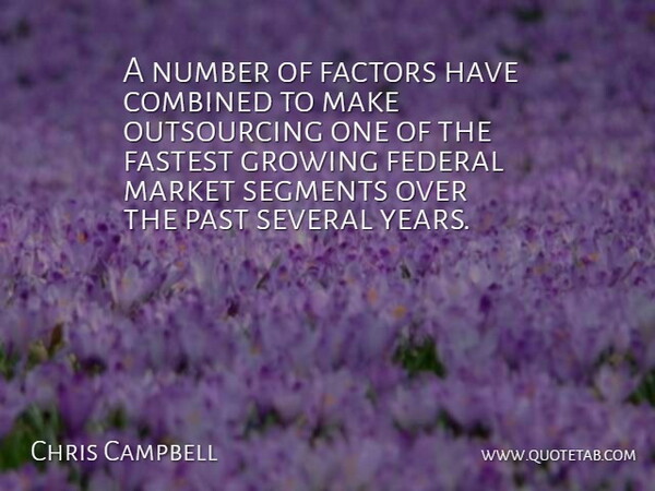 Chris Campbell Quote About Combined, Factors, Fastest, Federal, Growing: A Number Of Factors Have...