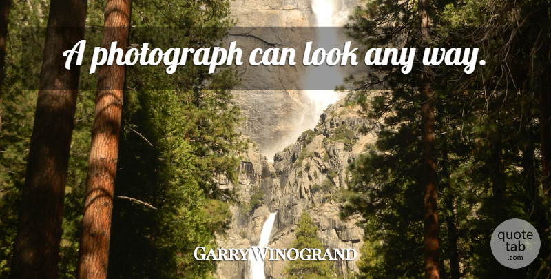 Garry Winogrand Quote About Photography, Looks, Way: A Photograph Can Look Any...