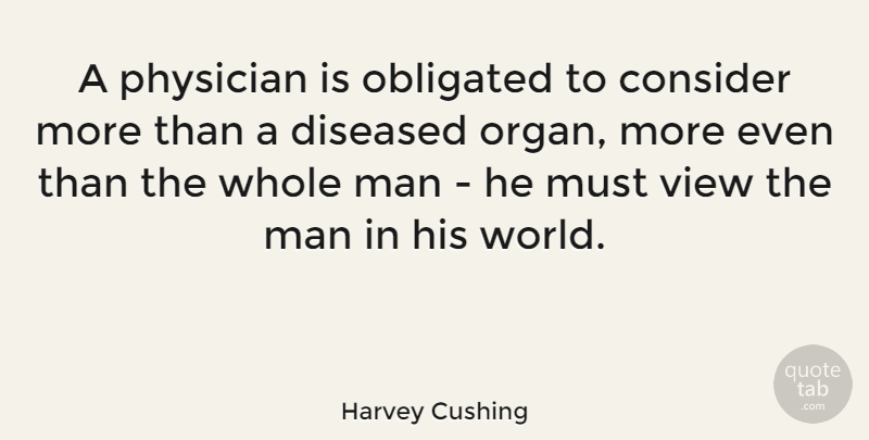 Harvey Cushing Quote About Men, Ayurveda, Views: A Physician Is Obligated To...