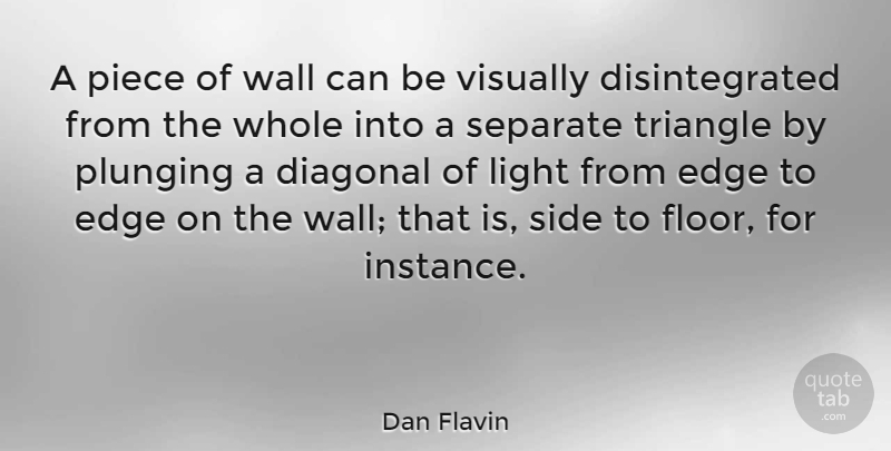 Dan Flavin Quote About Wall, Light, Pieces: A Piece Of Wall Can...