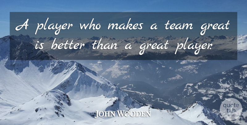 John Wooden Quote About Sports, Team, Player: A Player Who Makes A...