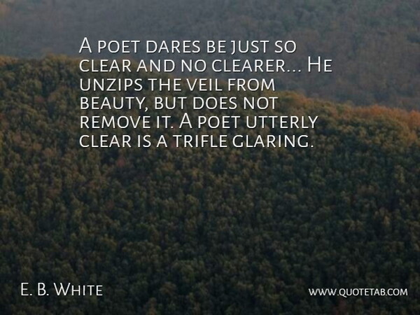 E. B. White Quote About Poetry, Doe, Veils: A Poet Dares Be Just...