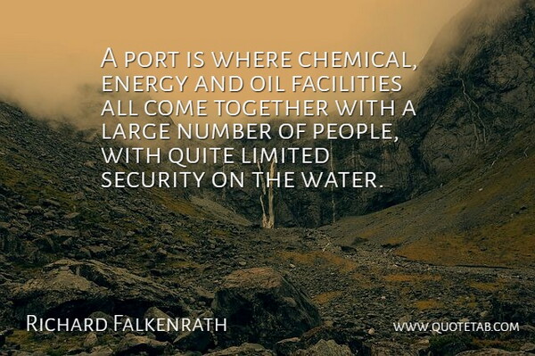 Richard Falkenrath Quote About Energy, Facilities, Large, Limited, Number: A Port Is Where Chemical...