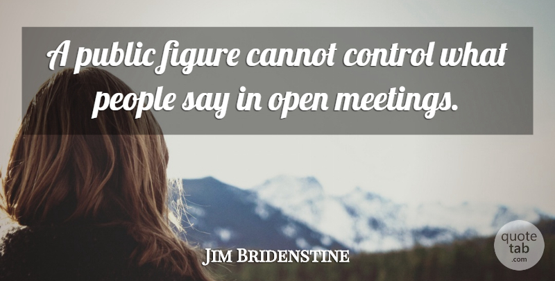 Jim Bridenstine Quote About Cannot, Figure, People, Public: A Public Figure Cannot Control...