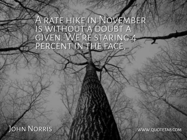 John Norris Quote About Doubt, Hike, November, Percent, Rate: A Rate Hike In November...