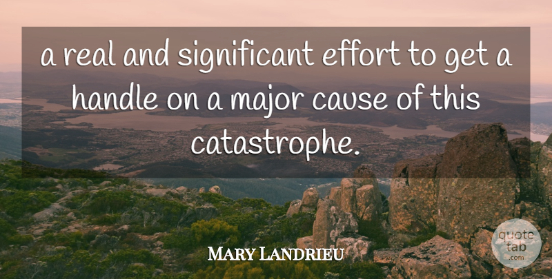 Mary Landrieu Quote About Cause, Effort, Handle, Major: A Real And Significant Effort...