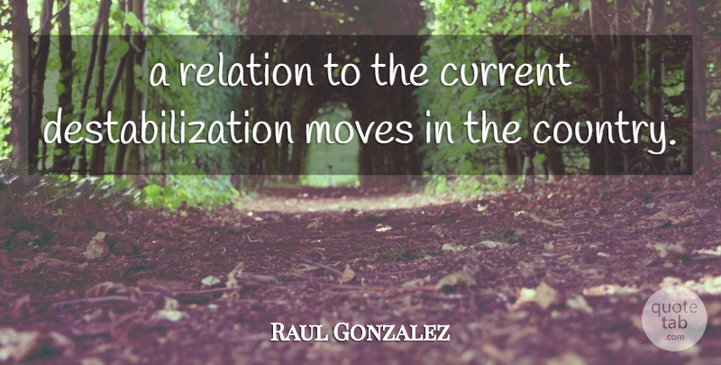 Raul Gonzalez Quote About Current, Moves, Relation: A Relation To The Current...