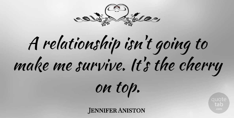 Jennifer Aniston Quote About Relationship, Survival, Love Relationship: A Relationship Isnt Going To...