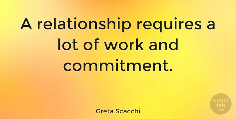 Greta Scacchi Quote About Relationship, Commitment, Dating: A Relationship Requires A Lot...