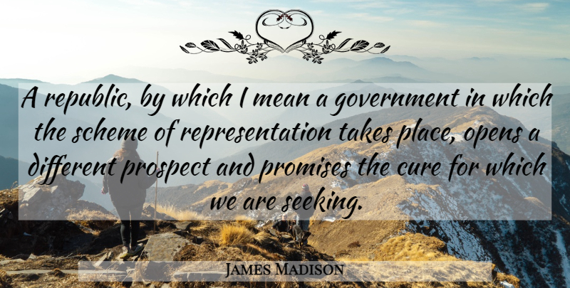 James Madison Quote About Mean, Government, Promise: A Republic By Which I...