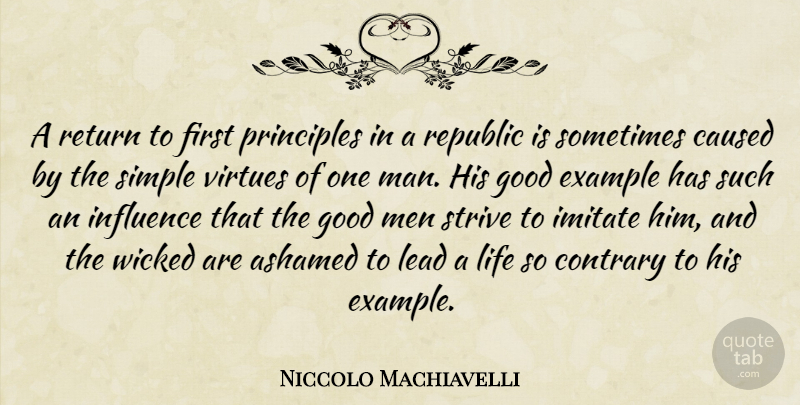 Niccolo Machiavelli Quote About Simple, Men, Good Man: A Return To First Principles...