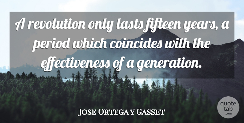 Jose Ortega y Gasset Quote About Marijuana, Effectiveness, Years: A Revolution Only Lasts Fifteen...