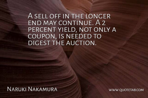 Naruki Nakamura Quote About Digest, Longer, Needed, Percent, Sell: A Sell Off In The...