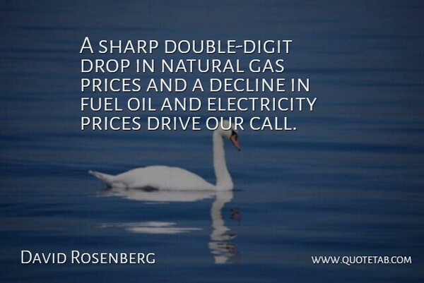 David Rosenberg Quote About Decline, Drive, Drop, Electricity, Fuel: A Sharp Double Digit Drop...