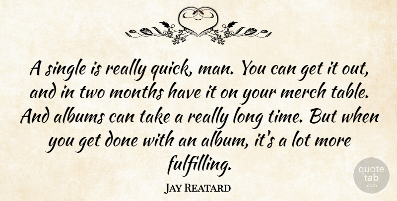 Jay Reatard Quote About Albums, Months, Time: A Single Is Really Quick...