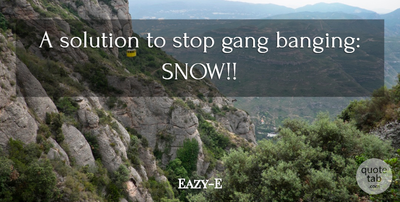 Eazy-E Quote About Snow, Gang, Banging: A Solution To Stop Gang...