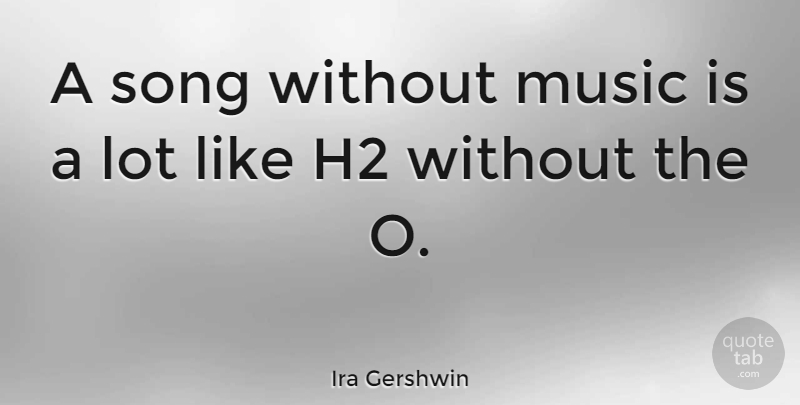 Ira Gershwin Quote About Song, Music Is, Without Music: A Song Without Music Is...