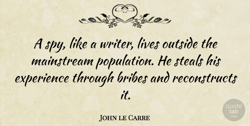 John le Carre Quote About Spy, Literature, Population: A Spy Like A Writer...