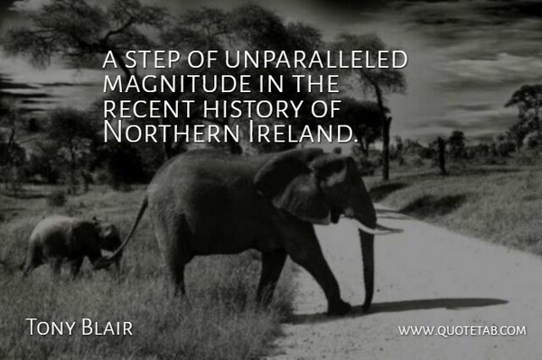 Tony Blair Quote About History, Magnitude, Northern, Recent, Step: A Step Of Unparalleled Magnitude...