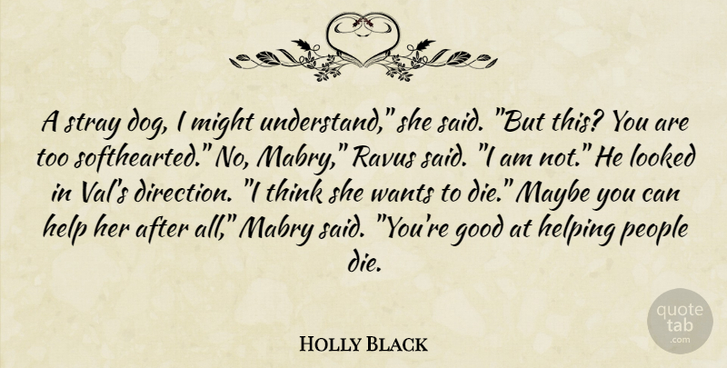 Holly Black Quote About Dog, Thinking, People: A Stray Dog I Might...