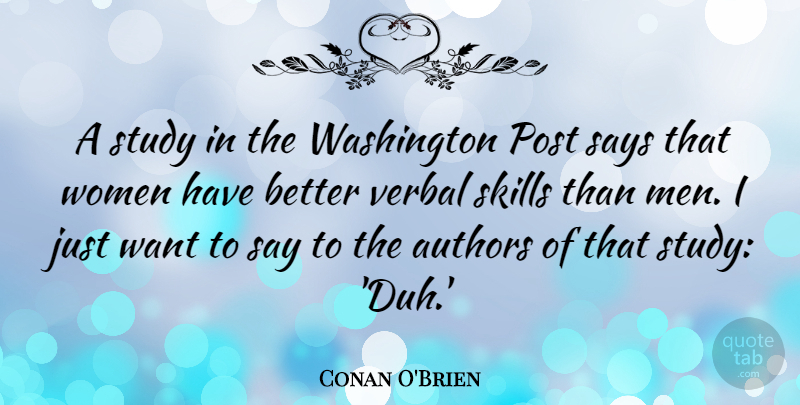 Conan O'Brien Quote About Inspirational, Funny, Women: A Study In The Washington...