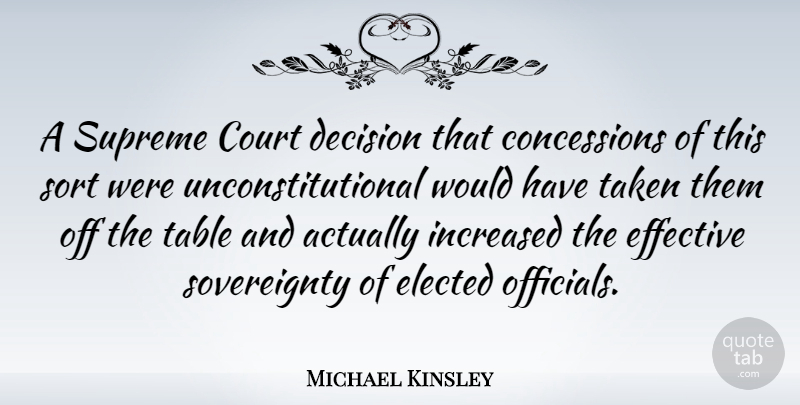 Michael Kinsley Quote About American Journalist, Effective, Elected, Increased, Sort: A Supreme Court Decision That...