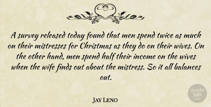 Jay Leno Quote About Men, Hands, Wife: A Survey Released Today Found...