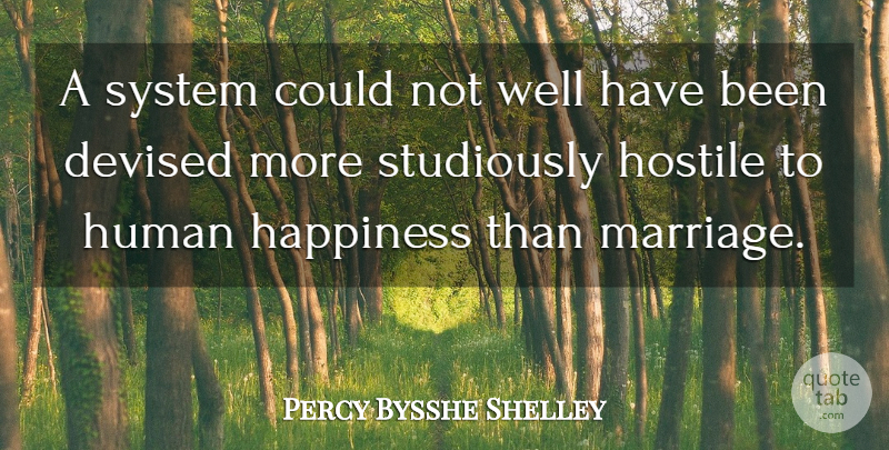 Percy Bysshe Shelley Quote About Marriage, Wells, Humans: A System Could Not Well...