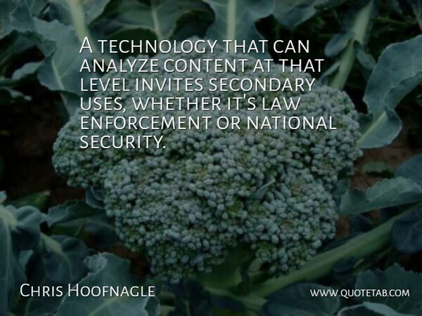 Chris Hoofnagle Quote About Analyze, Content, Invites, Law, Level: A Technology That Can Analyze...