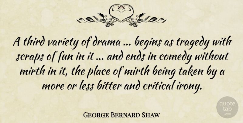 George Bernard Shaw Quote About Fun, Drama, Taken: A Third Variety Of Drama...
