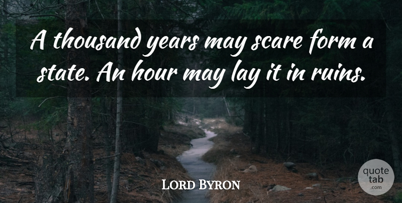 Lord Byron Quote About Change, Years, Scare: A Thousand Years May Scare...