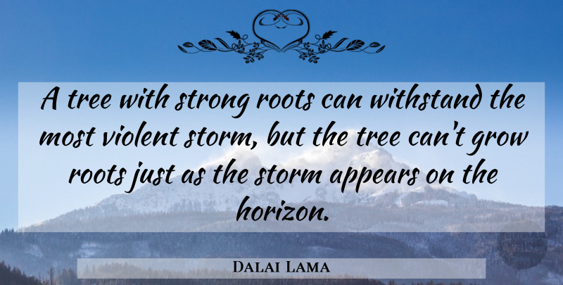 Dalai Lama Quote About Strong, Roots, Tree: A Tree With Strong Roots...